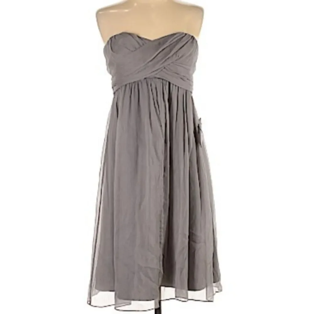 NWT J. Crew 100% Silk Grey Mini Formal👗 Sz 6